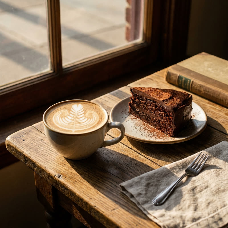 Cappuccino und Kuchen